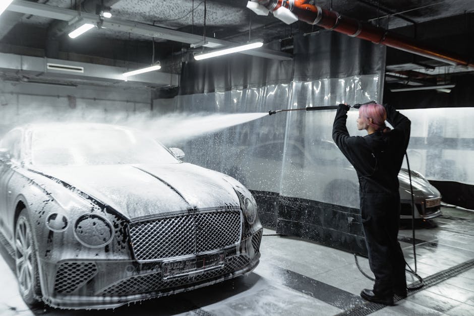 Car wash foam applied before ceramic coating
