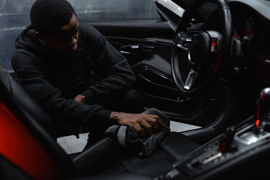 Cleaning car interior meticulously